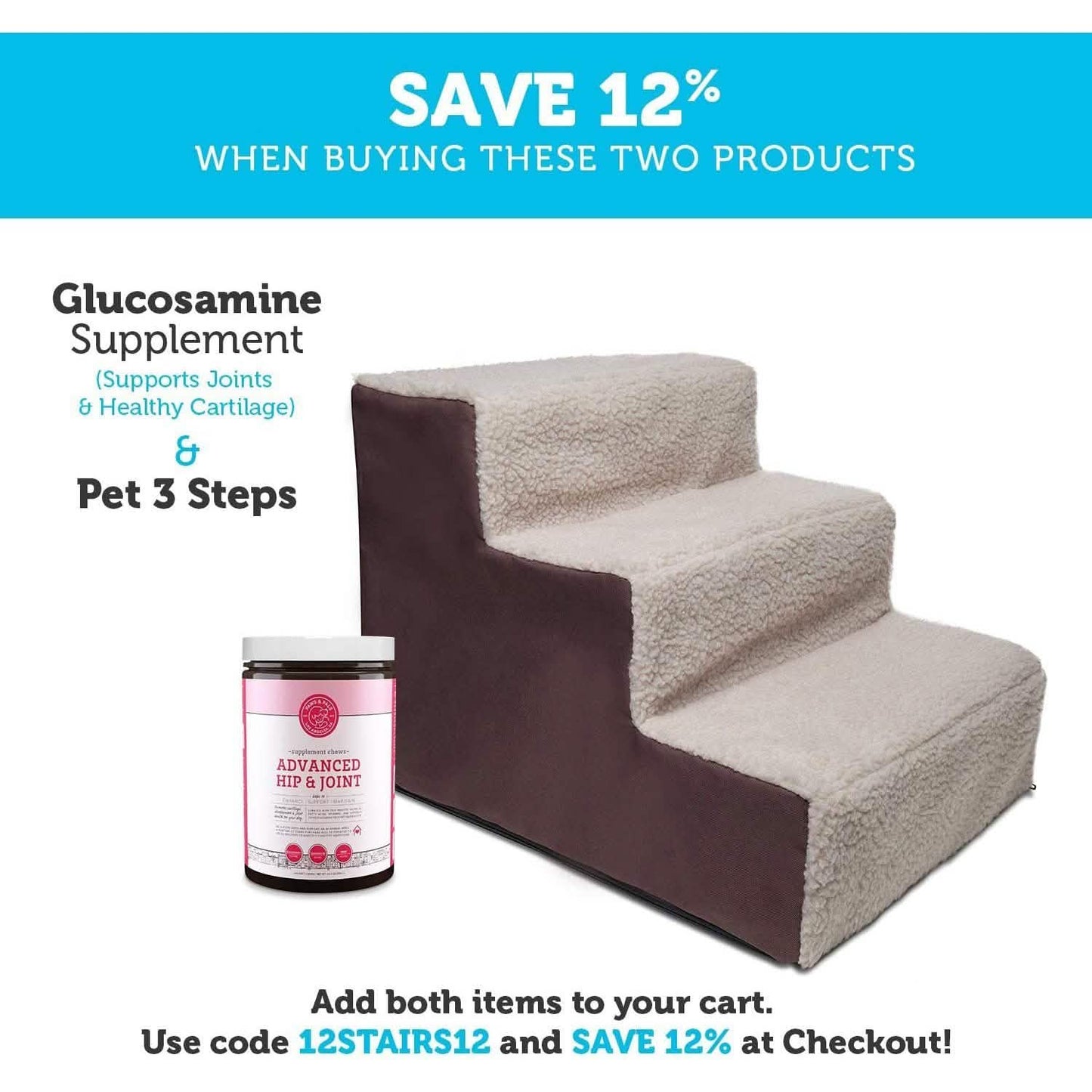 Paws & Pals Padded Pet Stairs