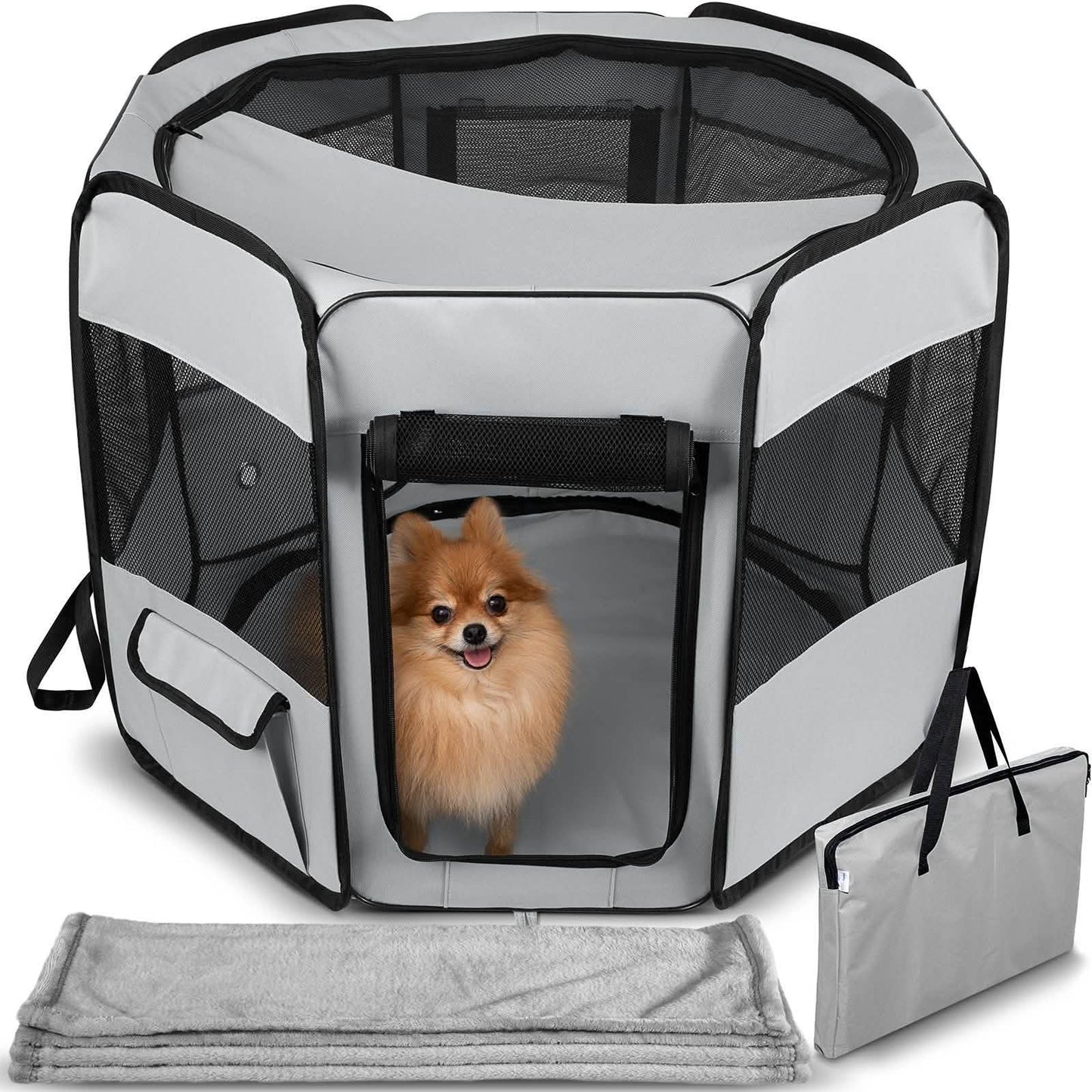 Paws & Pals Portable Pet Playpen with Blanket