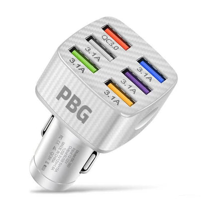 PBG LED 6-Port Car Charger Charge