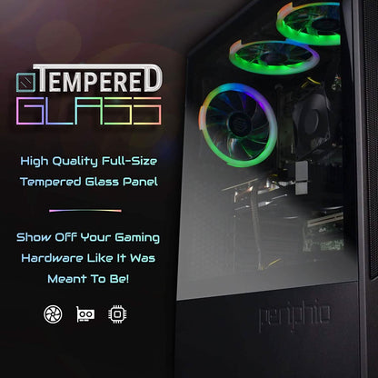 Periphio Ghoul Prebuilt Gaming PC Computer Tower 16GB RAM 120GB SSD + 500GB HDD (Refurbished)
