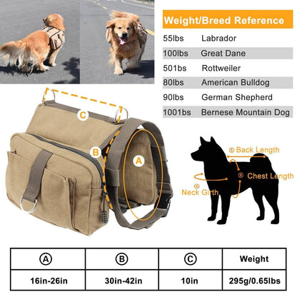 Pet Dog Backpack Hound Hiking Camping Saddle Bag