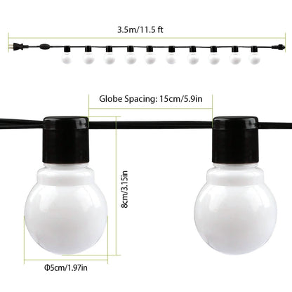 Plug-in Globe String Light Warm White Fairy Light Bulbs