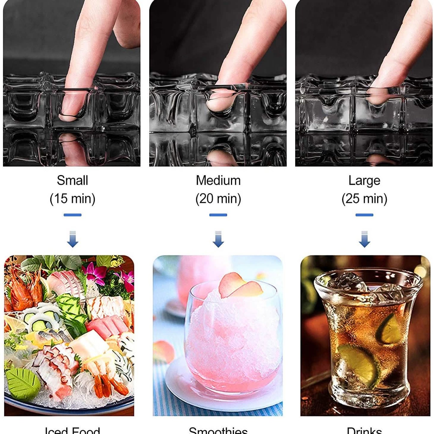 Portable Countertop Clear Ice Maker Stainless Steel Ice Maker