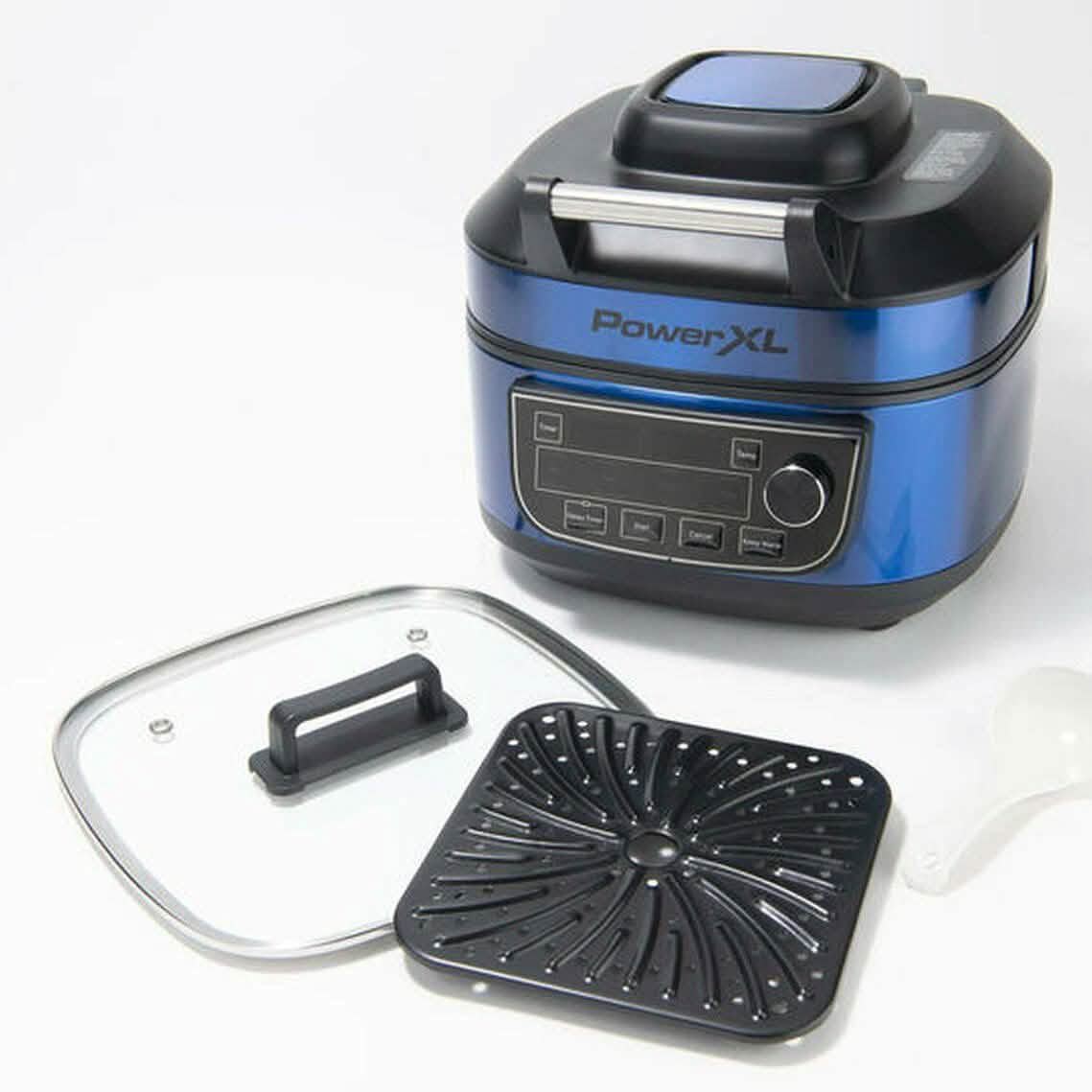PowerXL 1550W 6-qt 12-in-1 Grill Air Fryer Combo with Glass Lid (Refurbished)