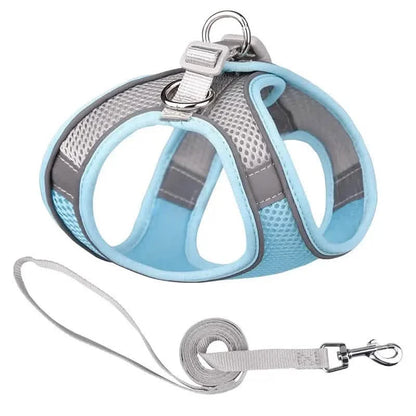 Reflective Dogs Harness with Leash Adjustable Harness Vest Breathable Collars
