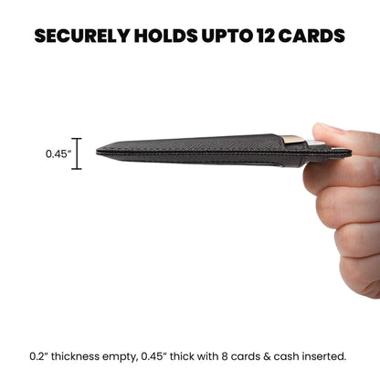 RFID Blocking Minimalist Front Pocket Slim Leather Wallet For Men Women