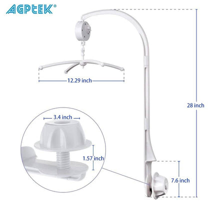 Rotary Baby Cot Mobile Crib Bed Toy Infant Bell Hanging Stand Arm Bracket