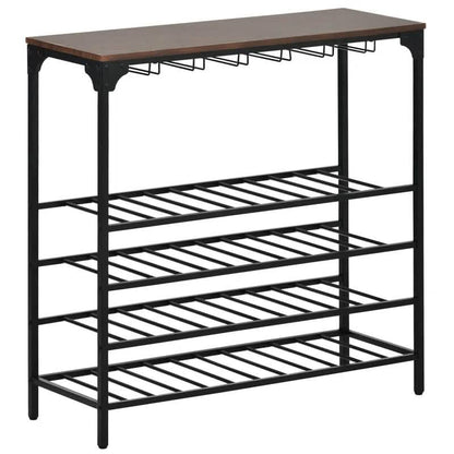 Rustic 40 Bottles Metal Floor Free Standing Wine Rack Table