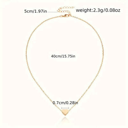 Simple Exquisite Heart-Shaped Pendant Alloy Necklace