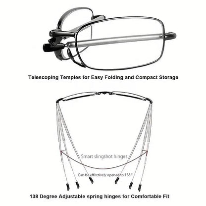 Sleek Folding Reading Glasses with Anti-Blue Light Protection
