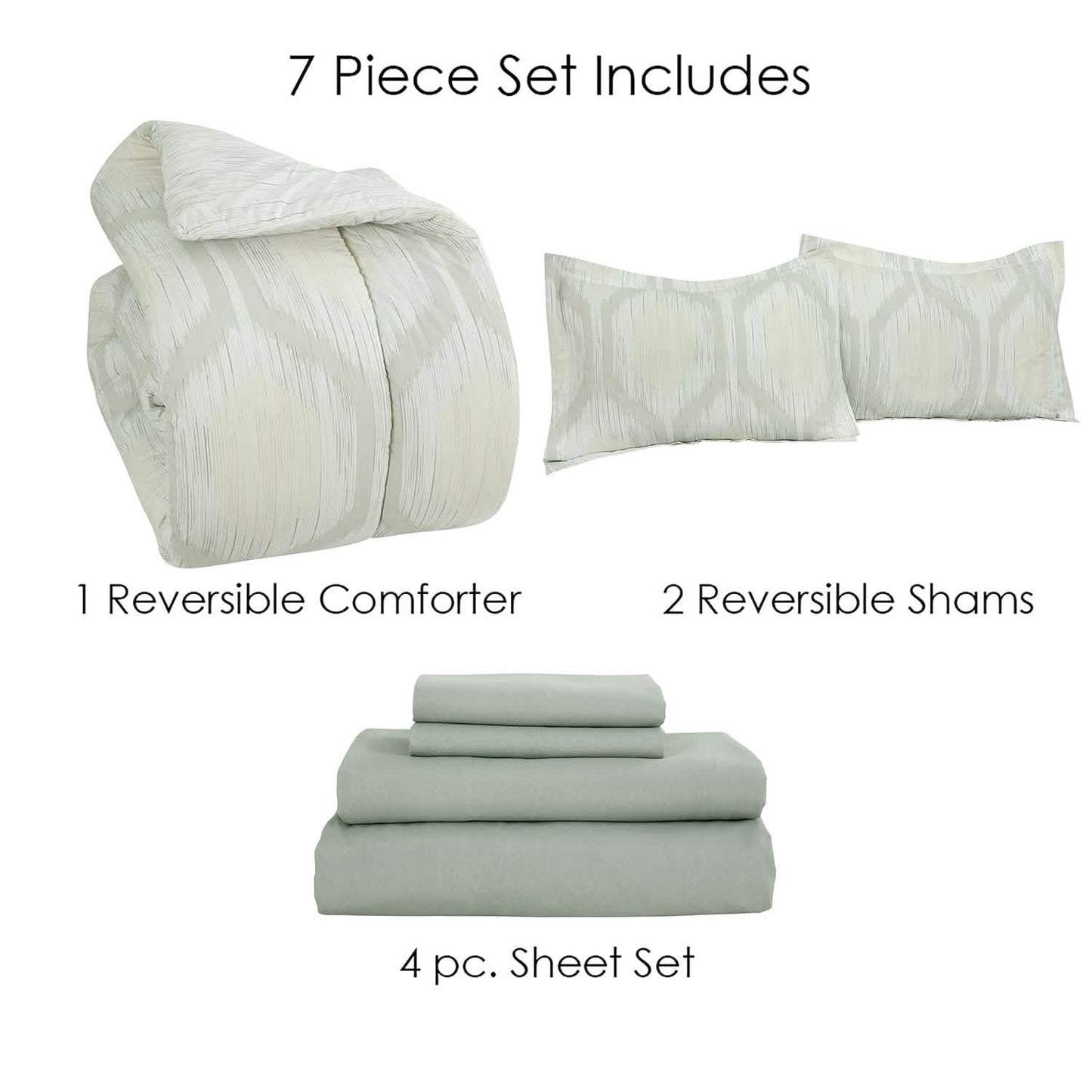 Sloane Street Hexagon Strié Stripe Reversible Bed in a Bag