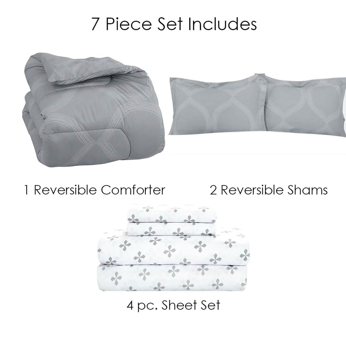 Sloane Street Ogee Bed in a Bag with Solid Reverse Comforter
