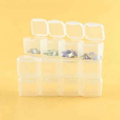 Small 28 Grids Diamond Box Clear Plastic Jewelry Craft Storage Container