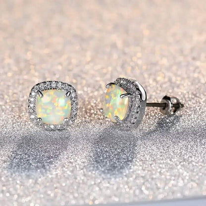 Small Exquisite Square Zirconia Earrings