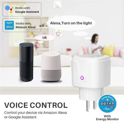 Smart Plug WiFi Socket Power Monitor Timing Function Tuya SmartLife APP Control Works With Alexa Google Assistant