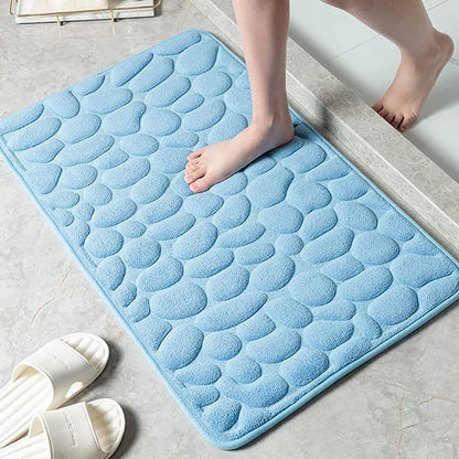 Soft Memory Foam Non Slip Cobblestone Embossing Bath Mat