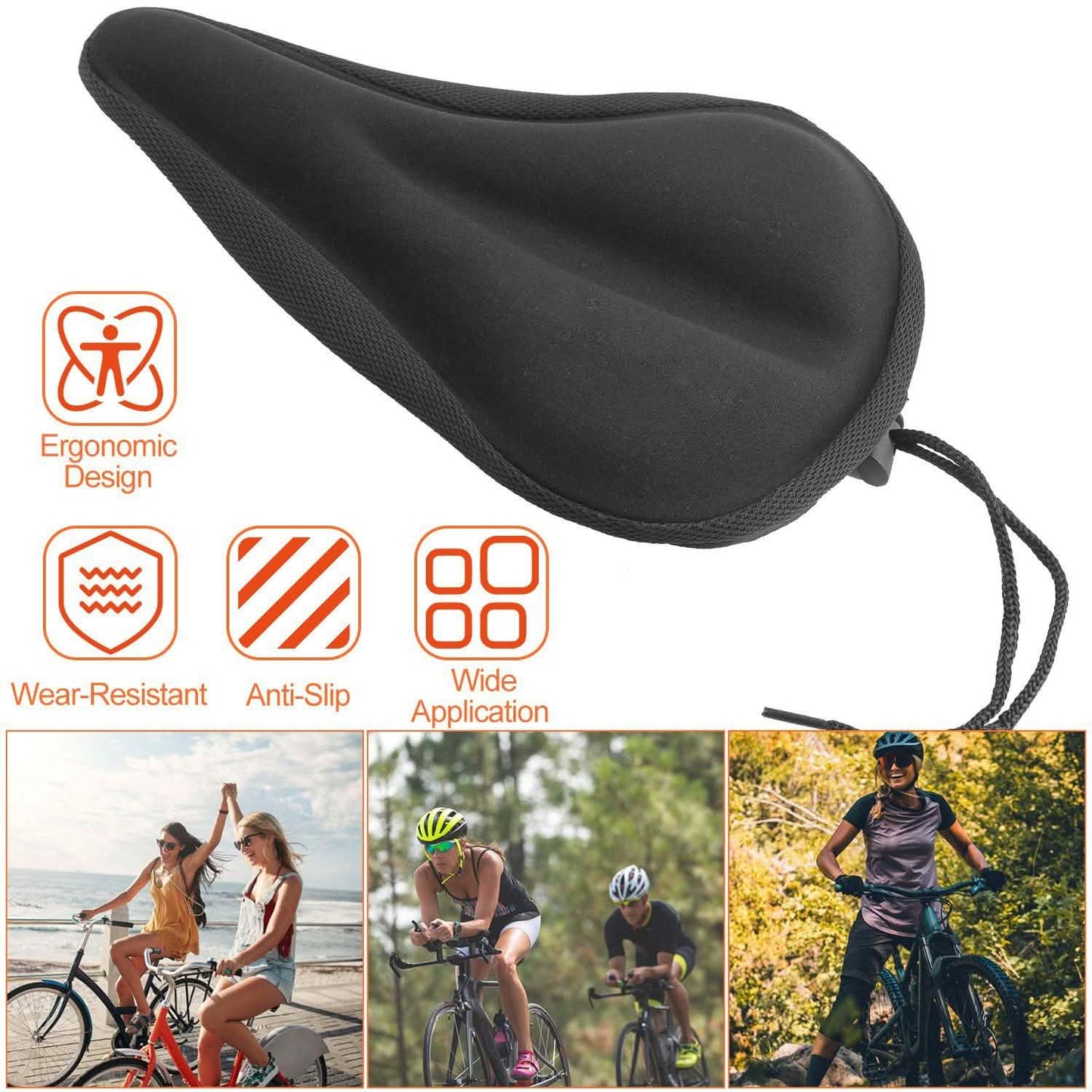 Soft Silicone Gel Bike Seat Saddle Cushion Cover