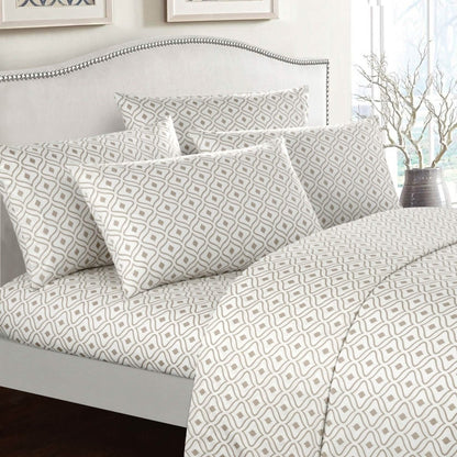 Soft Two-Tone Diamond Print Deep Pocket Sheet Sets