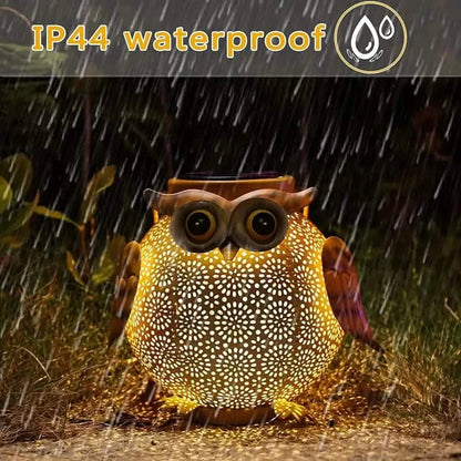 Solar Garden Hanging Light Owl Pattern