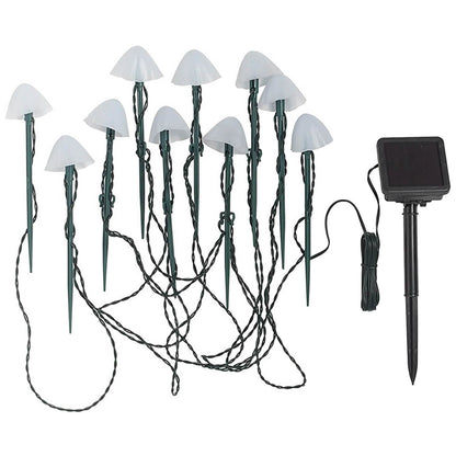 Solar Mushroom Lights Outdoor Decoration 10 LED Light Stake