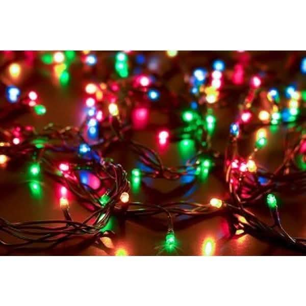 Solar-Powered 100 LED Fairy Light String - Assorted Colors