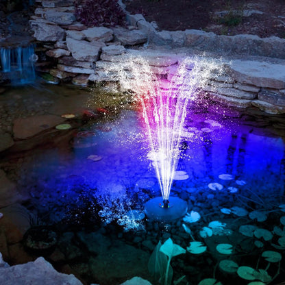 Solar Powered Fountain Pump with LED Lights
