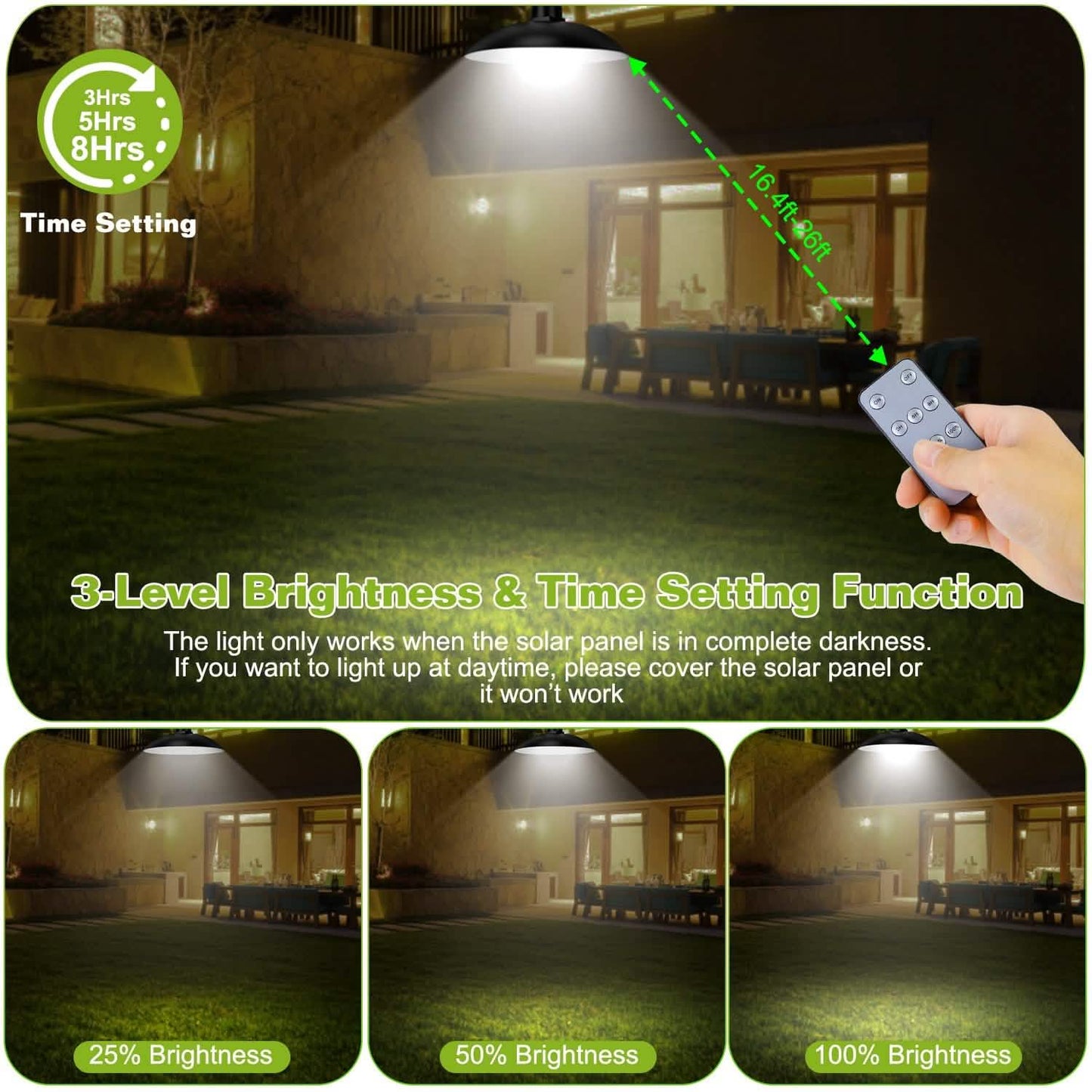 Solar Shed Light Sensor Hanging Lamp