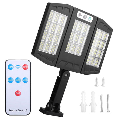 Solar Wall Light Outdoor Beads PIR Motion Sensor Remote Control Wireless Lamps