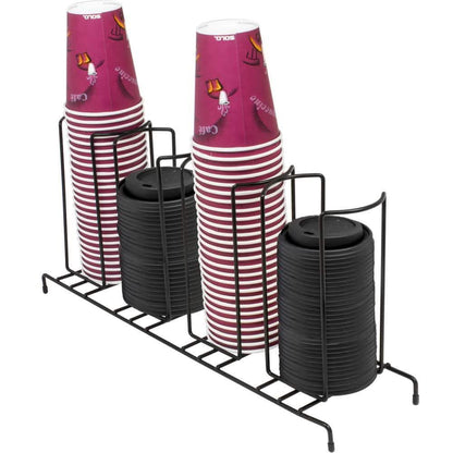 Sorbus 4-sectional Black Cup and Lid Organizer