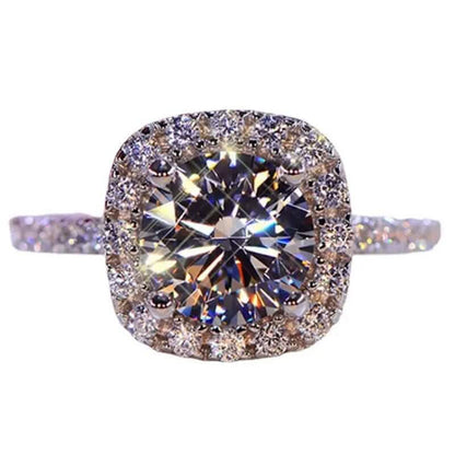 Square Artificial Diamond Ring