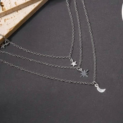 Star Moon Multi-layer Pendant Necklace
