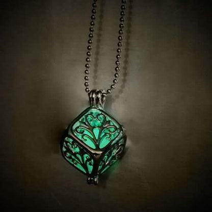Steampunk Pretty Magic Round Fairy Locket Glow In The Dark Pendant Necklace