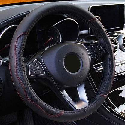 Steering Wheel Cover 14.5"- 15" Diameter Universal Fiber Leather