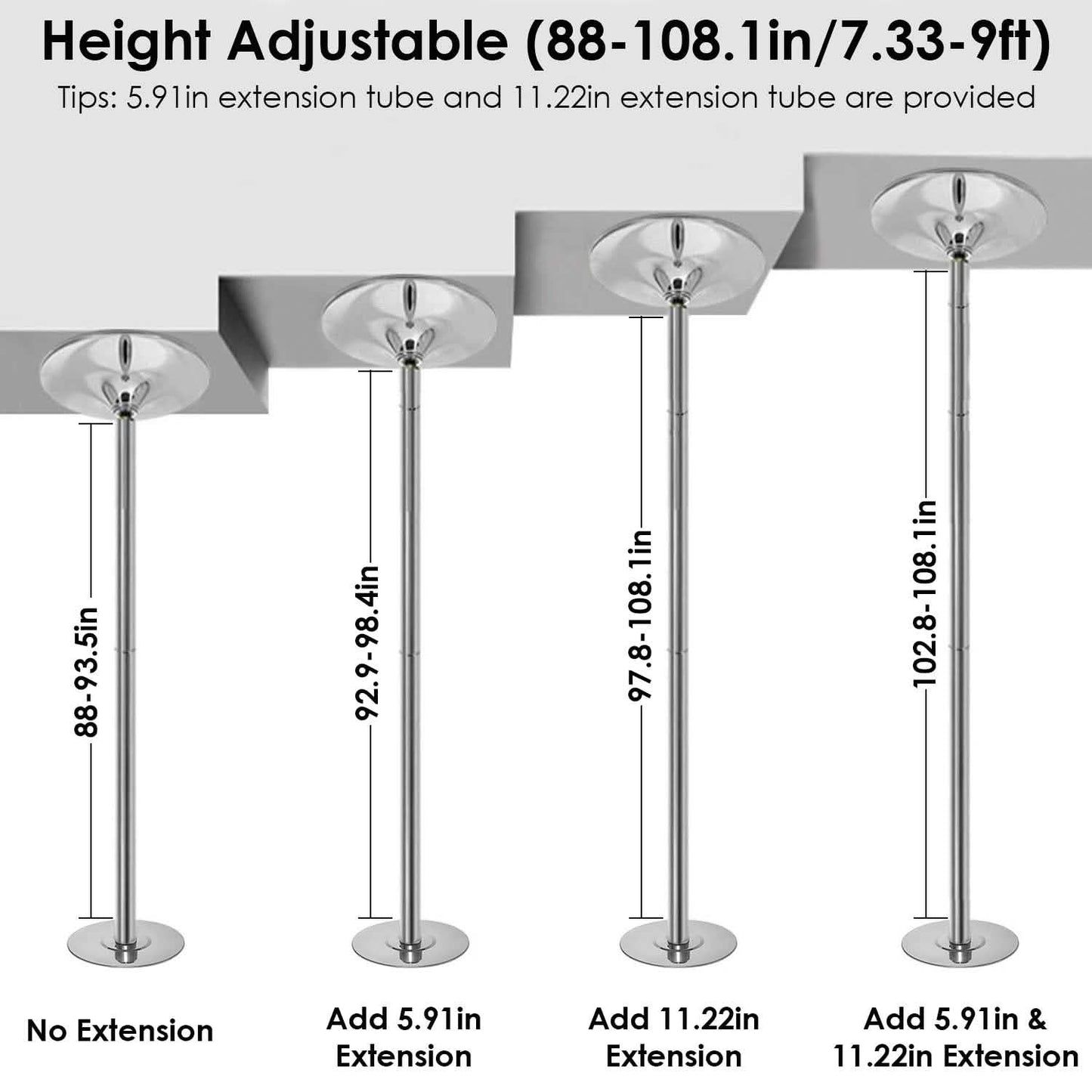 Stripper Dance Pole 45mm Spinning Static Dancing Pole