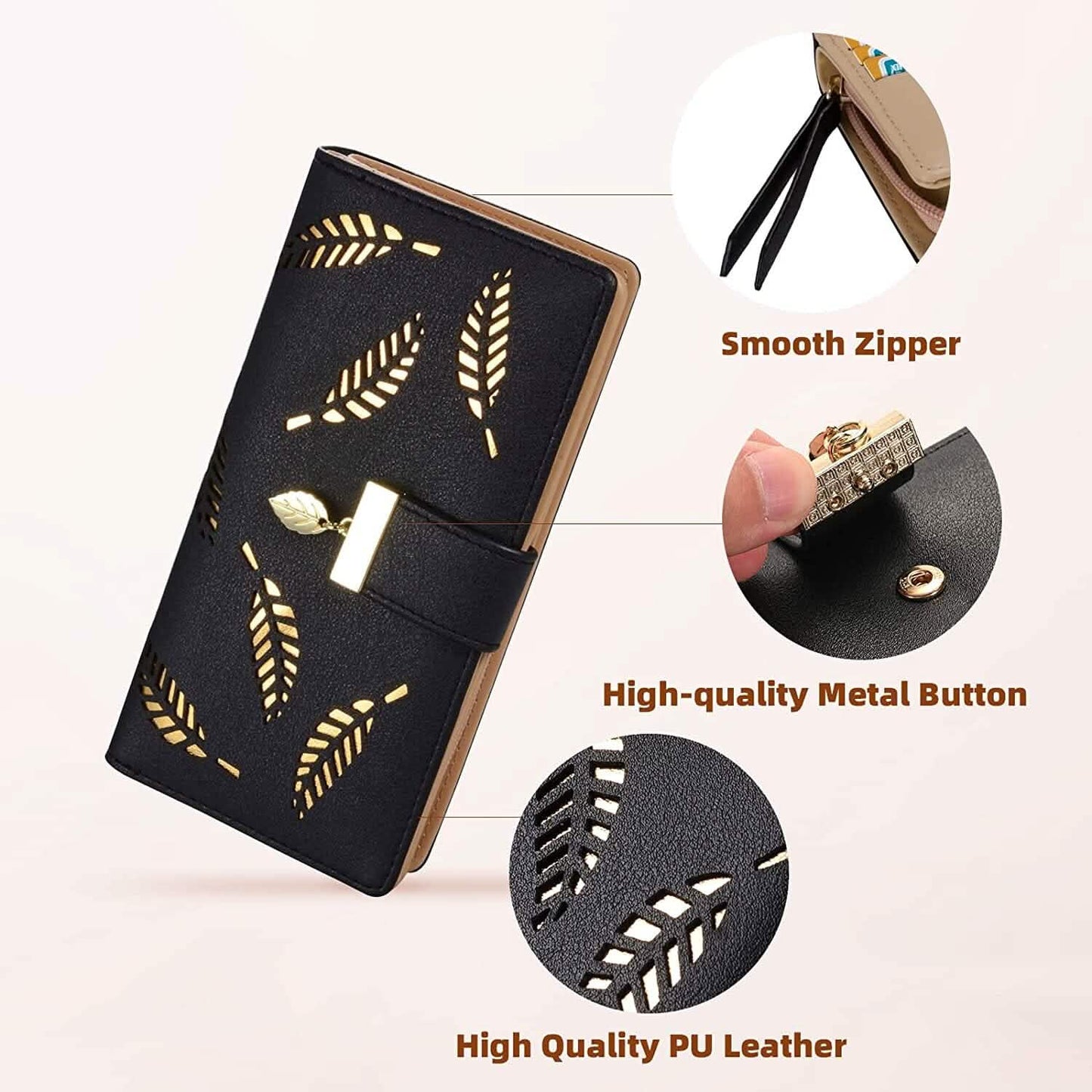 Sweet Cute Women's Long Leaf Bifold Wallet