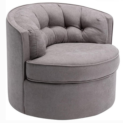 Swivel Accent Linen Fabric Bucket Reading Chair