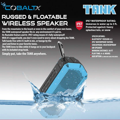 Tank Ipx7 Waterproof Rugged 10w Bluetooth Speaker - Assorted Styles