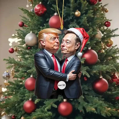 Trump & Musk Photo Acrylic Ornament Versatile Hanging Decor