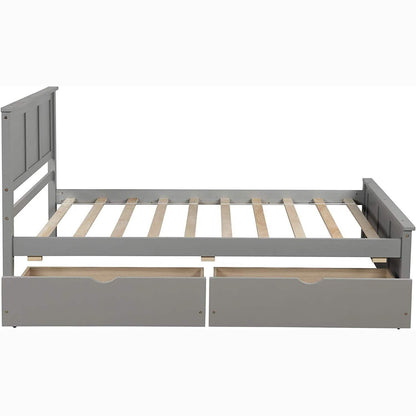 Twin Size Platform Bed with Two Drawers
