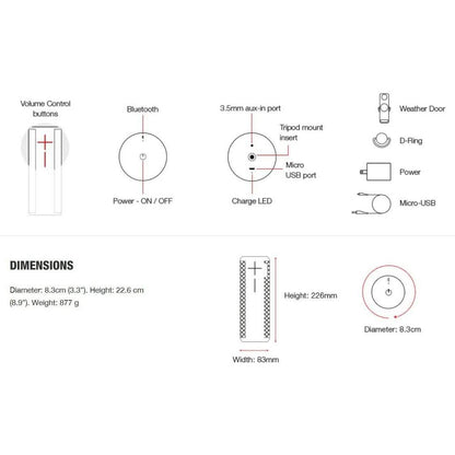 Ultimate Ears MEGABOOM Portable Waterproof & Shockproof Bluetooth Speaker (Refurbished)