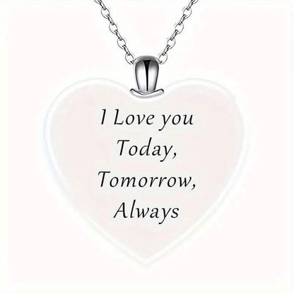 Unicorn Heart-Shaped Crystal Pendant Necklace