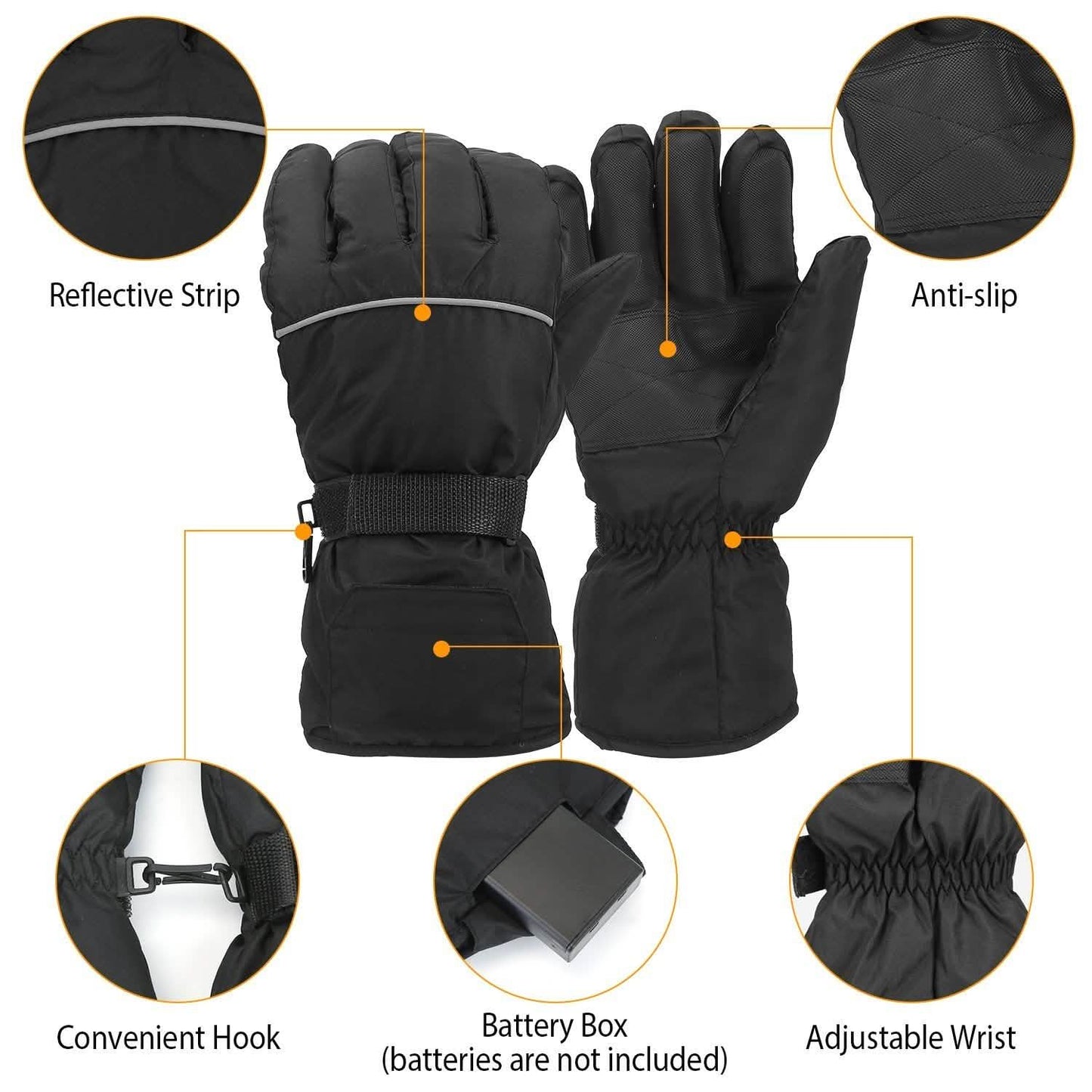 Unisex Battery Powered Heated Waterproof Gloves