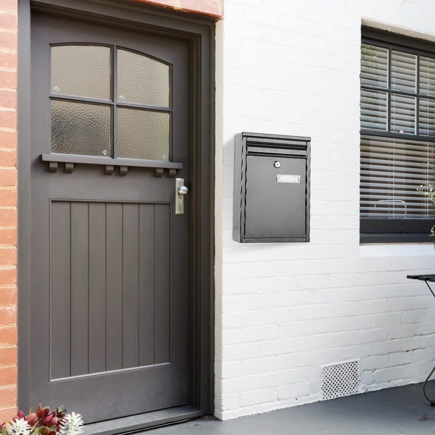 Wall Mount Mailbox Lockable Galvanized Iron Letter Post Box