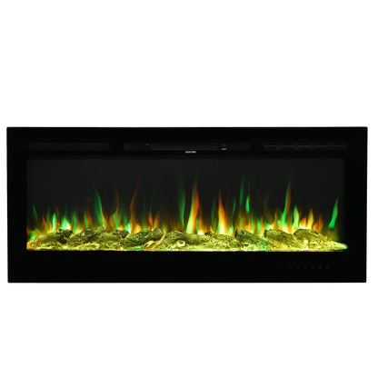 Wall-Mounted Recessed Electronic Fireplace - 50 Inch