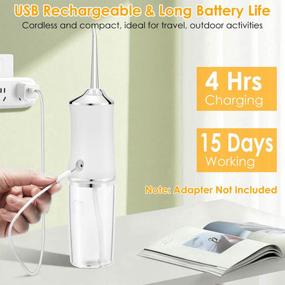 Water Flosser Cordless Dental Oral Irrigator Waterproof Teeth Cleaner