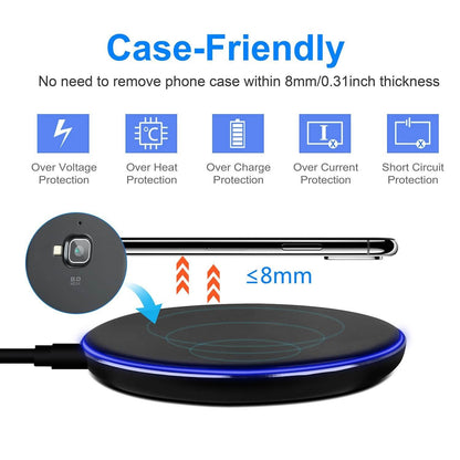 Wireless Charger Qi-Certified Ultra Slim 5W Charging Pad