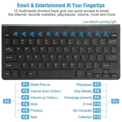 Wireless Keyboard and Mouse 2.4GHz Multimedia Mini Keyboard & Mouse