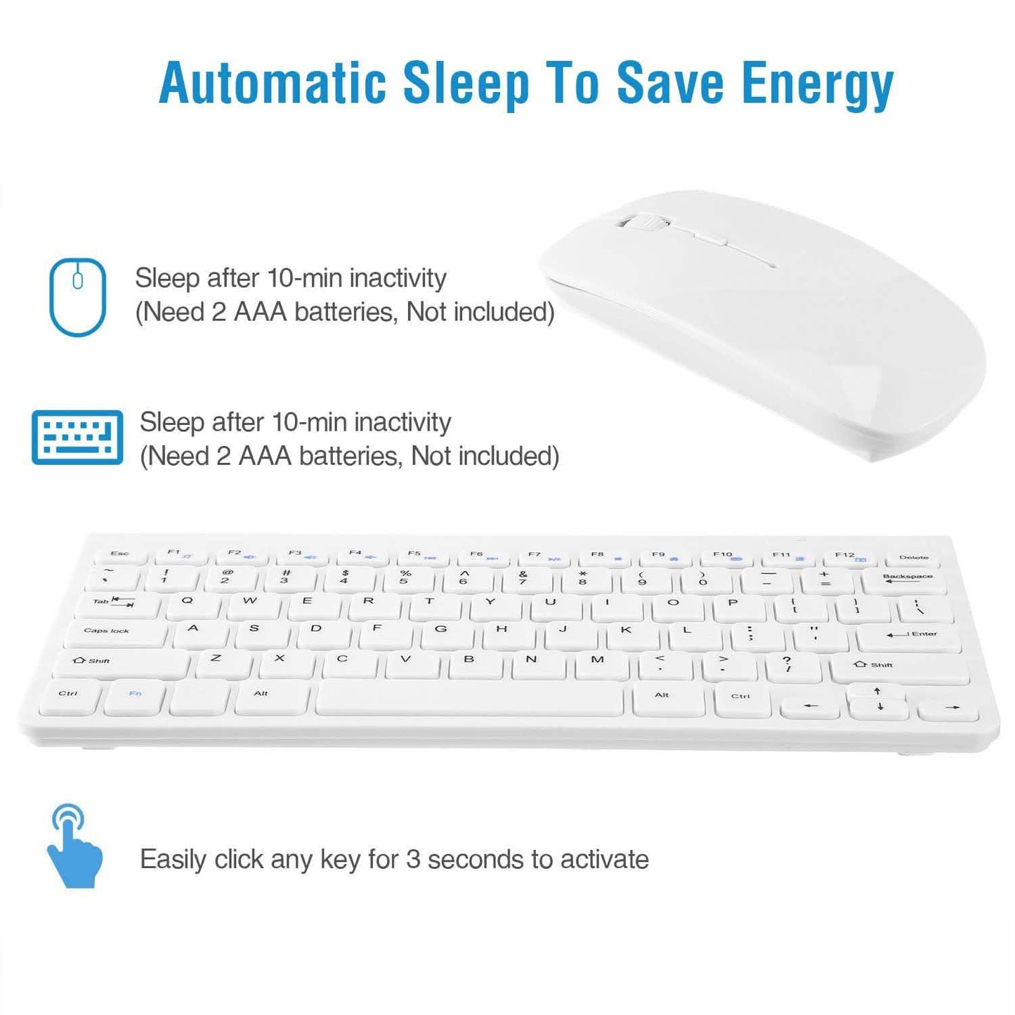 Wireless Keyboard and Mouse 2.4GHz Multimedia Mini Keyboard & Mouse