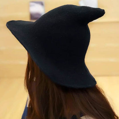 Women Winter Warm Knitted Wool Witch Hat Cap