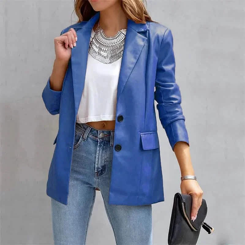 Women's Blazer Warm Breathable Outdoor Office Street Pocket Single Breasted Turndown